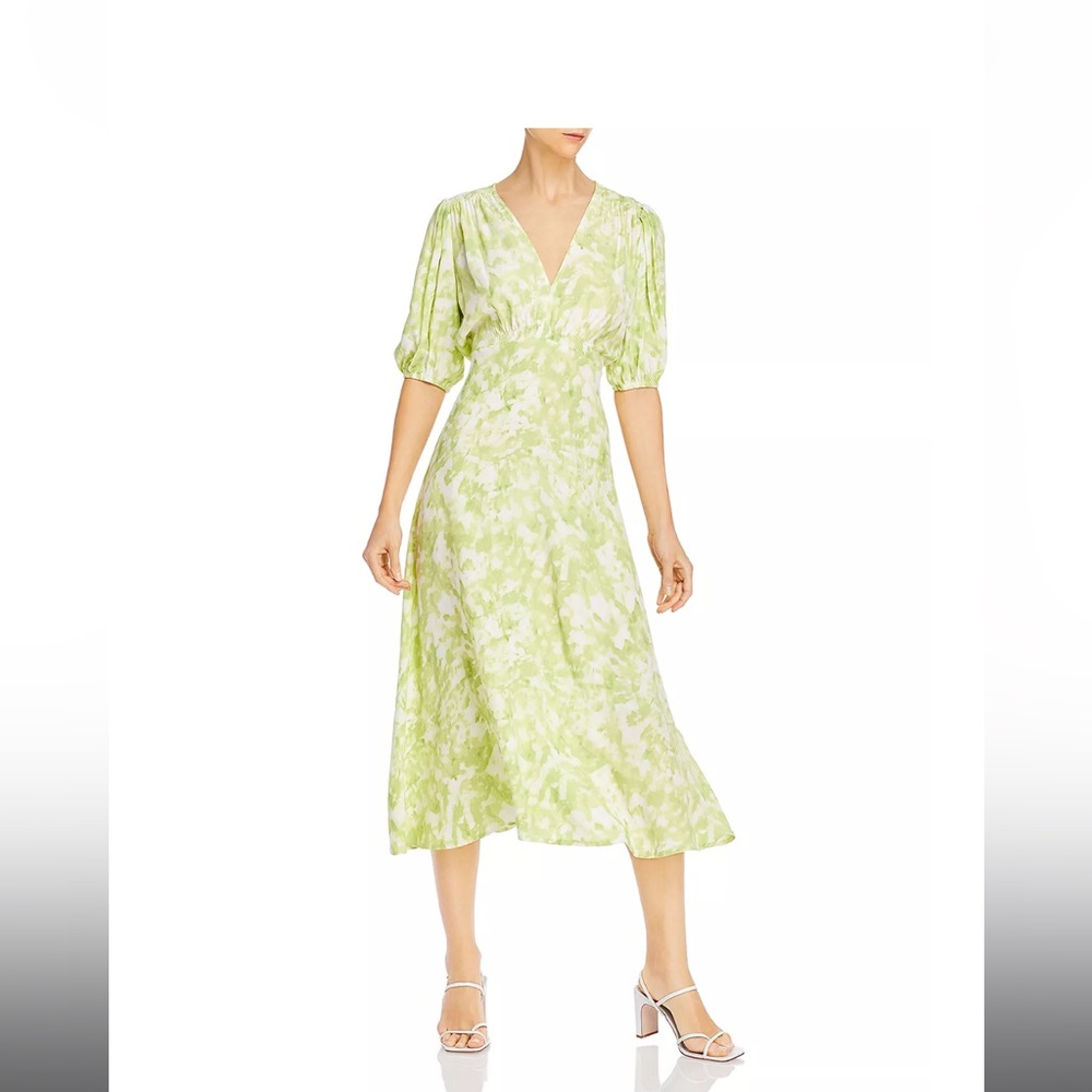 Faithful the Brand Vittoria Midi Dress in Roos Tie Dye Lime